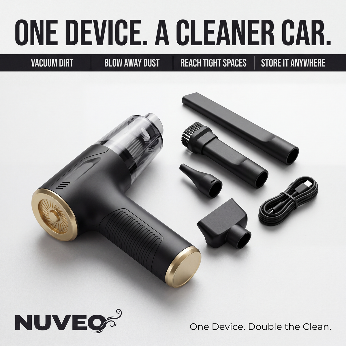 Nuveo - 2-in-1 Compact Car Vacuum & Blower